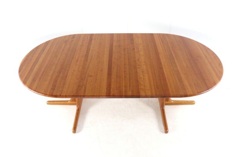 Table à manger ronde extensible 2x 'Hune' - teck massif - design danois
