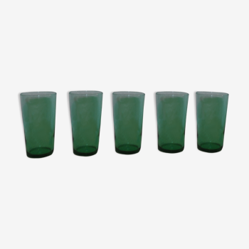 Set de 5 Green lemonade glass