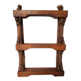 3-tier wood and rope boat shelf