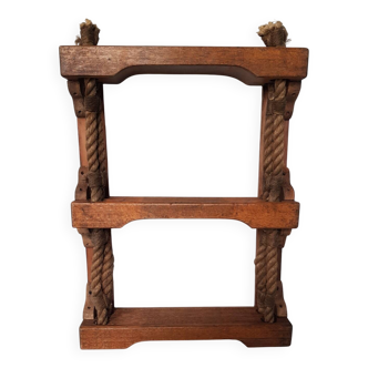 3-tier wood and rope boat shelf