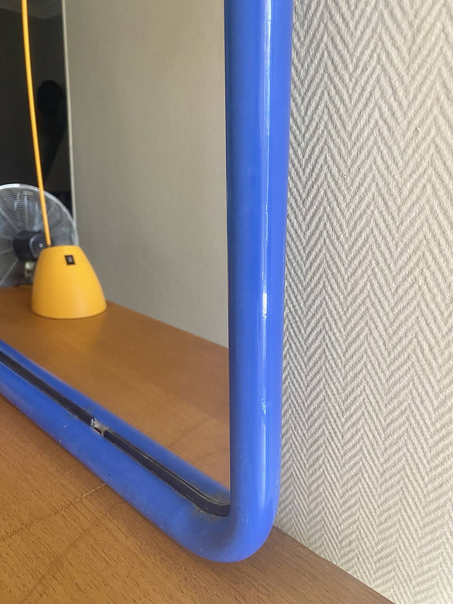 Miroir IKEA vintage acier tubulaire bleu