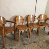 Set of 4 solid pine seats by Rainer Daumiller