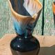 "Pair of vintage glazed ceramic vases – blue flamed glaze – ann"