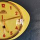 Vintage formica clock silent wall pendulum "FFR Morbier yellow red"