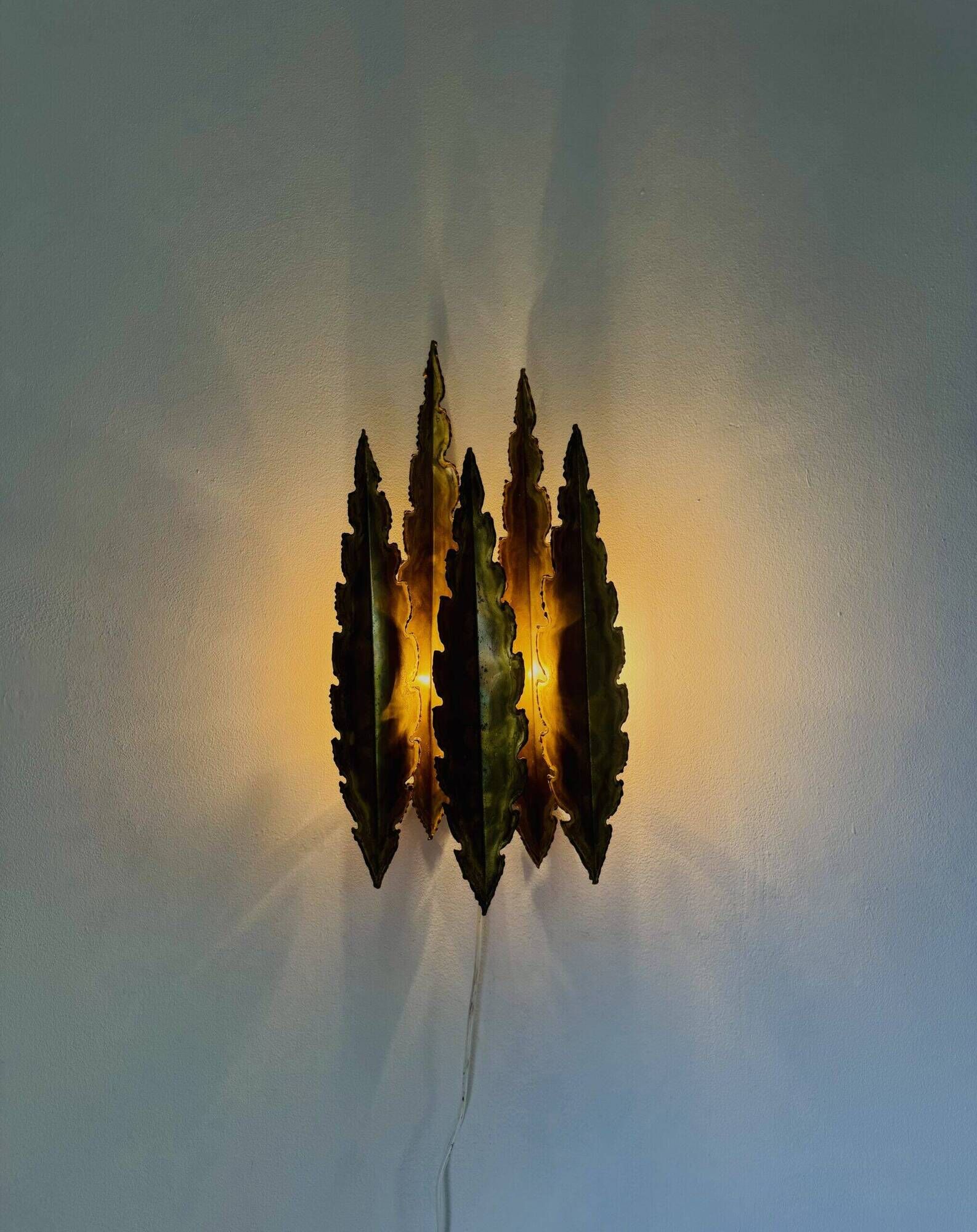 Large Model 5195 Brutalist Wall Light By Svend Aage Holm-Sørensen For Holm-Sørensen & Co, Denmark 1960S