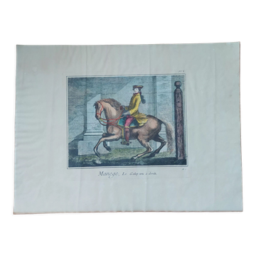 Antique equestrian engraving