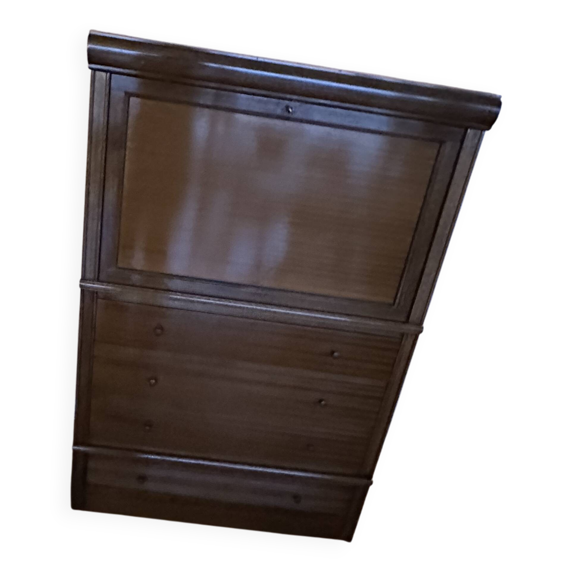 vintage mahogany bar cabinet with front-opening drawers in English style