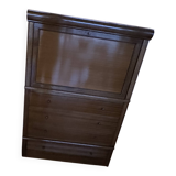 vintage mahogany bar cabinet with front-opening drawers in English style