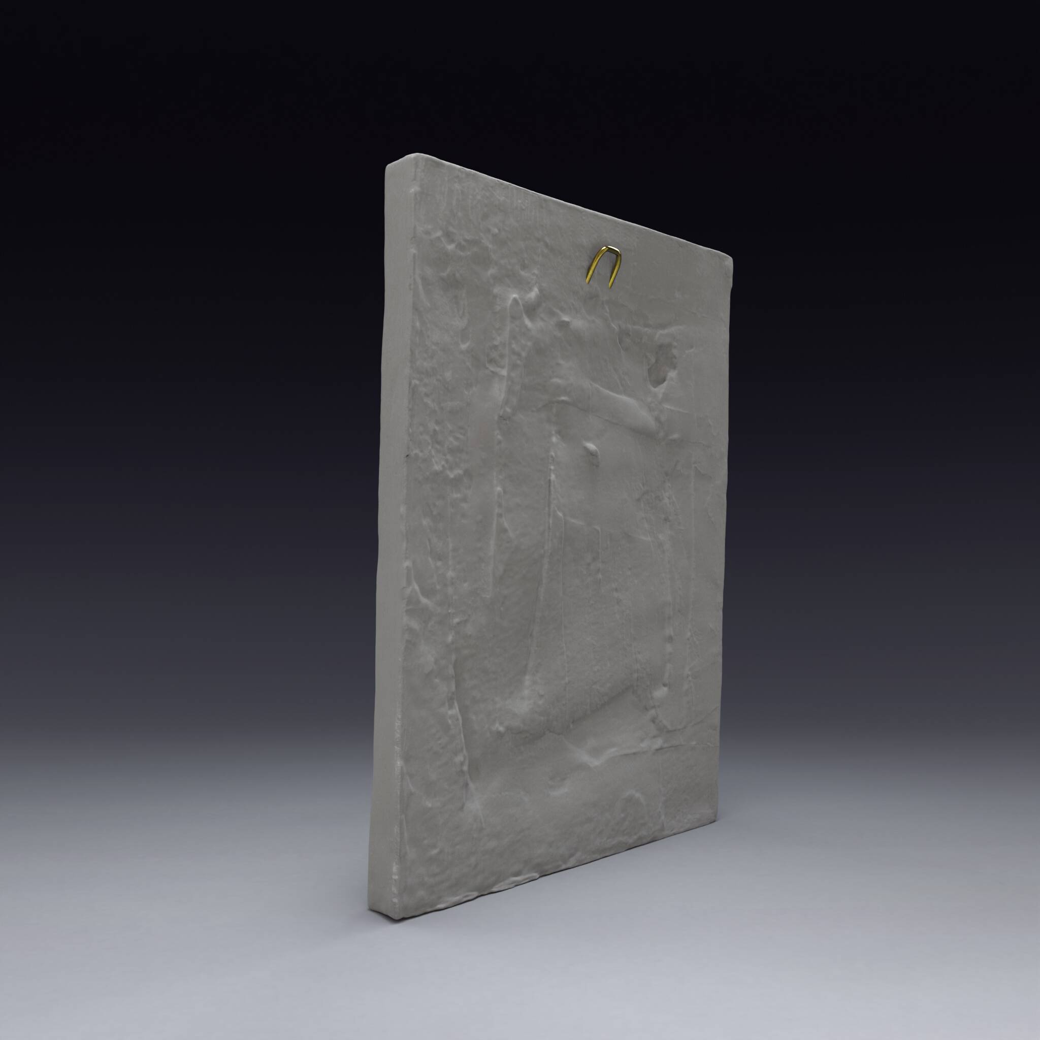 Bas-relief en plâtre d'une feuille d'acanthe.