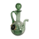 Old refreshing carafe pourer in green blown glass with vintage cap
