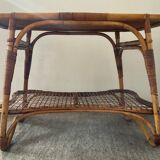 Vintage coffee table from the 50s in rattan