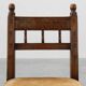 19th Century Spanish Hand-Carved oak Side Chair with Velour Seat