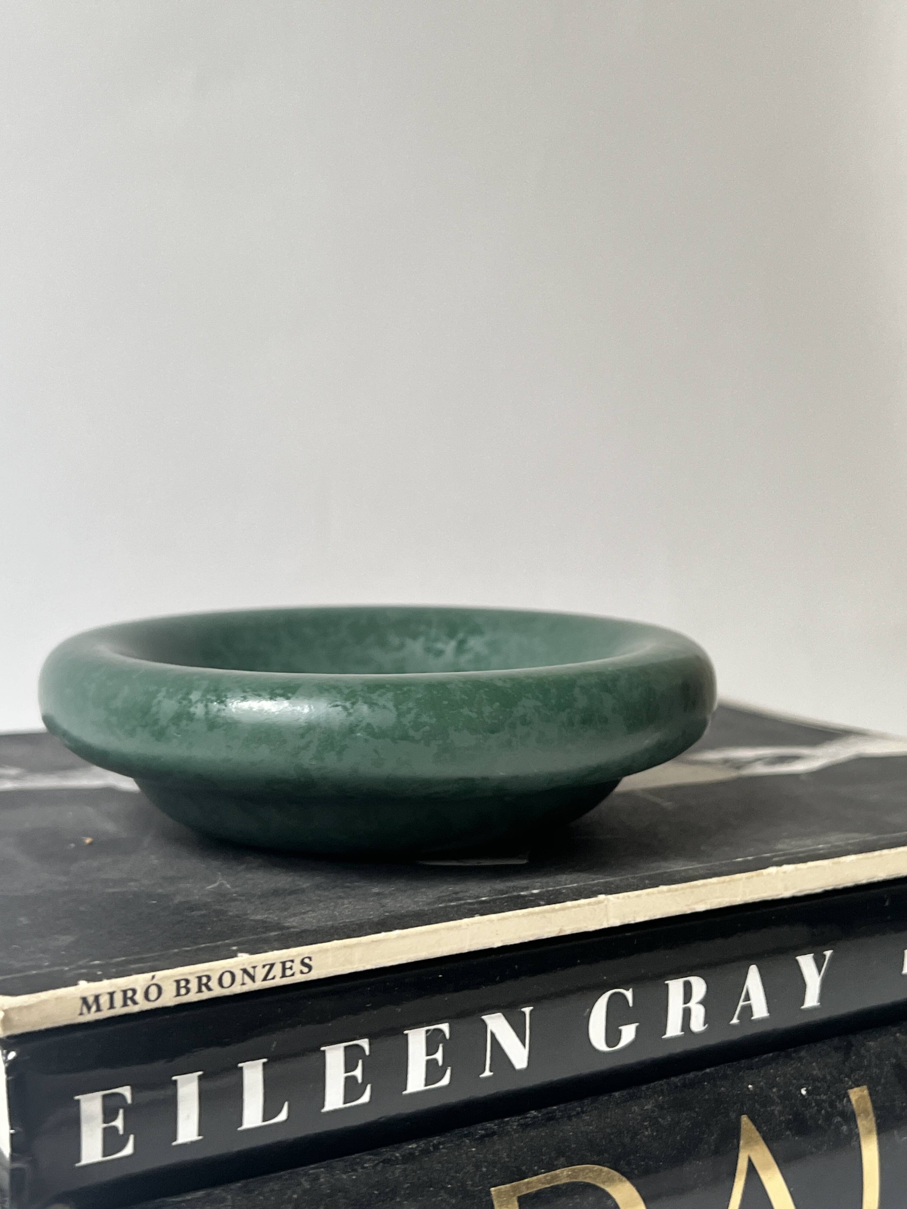 Ashtray / round ceramic catchall in emerald green.
