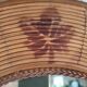 Vintage rattan arch mirror medium honey burnt leaf and metal decoration