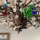 Crystal metal chandelier with grapevines
