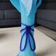 Large Murano Vase Floral Design, Opaline. Relief Ribbon Bow Decor