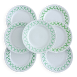Set of 7 Badonviller flat plates, trellis decor