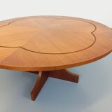 Vintage English round teak coffee table from the 1960s