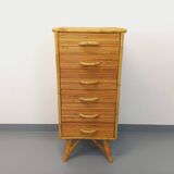 Vintage rattan chest of drawers from the 70s
