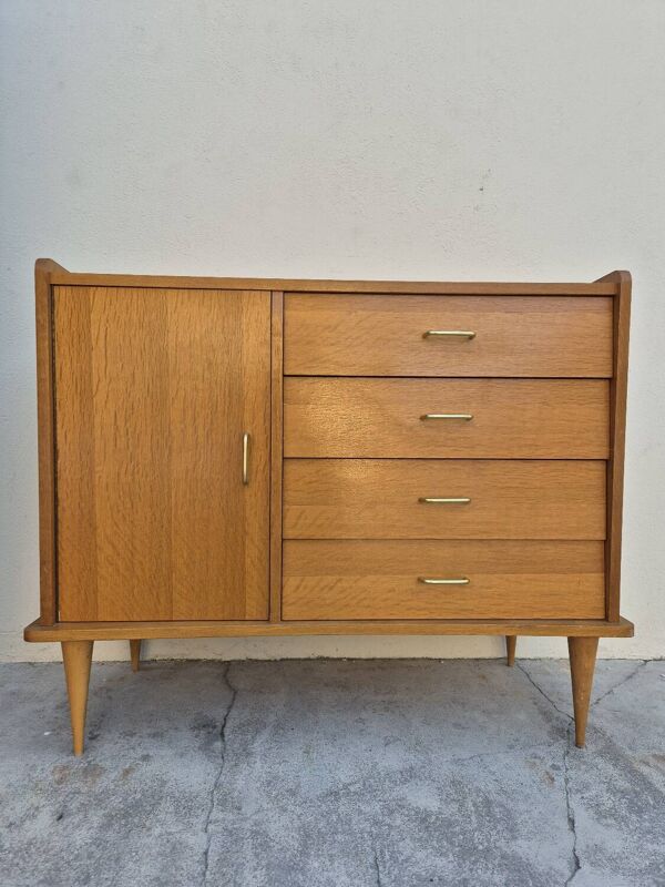 Enfilade bahut commode vintage 1950s chêne