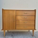 Enfilade bahut commode vintage 1950s chêne