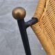 Mid-Century Chair by Frederic Weinberg in Rattan, Iron and Brass