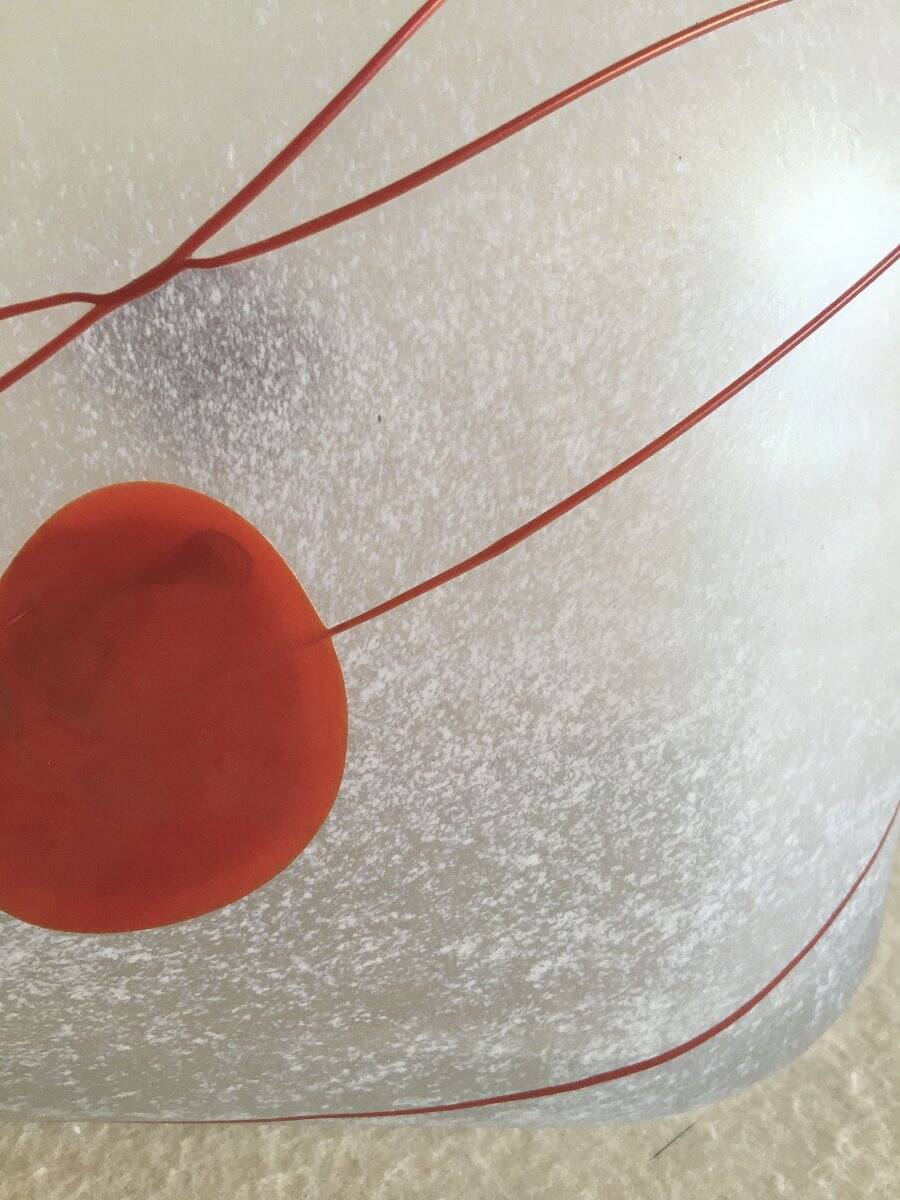 Frosted blown glass vases - (Galaxy Red model) by Bertil Vallien, Sweden 1986
