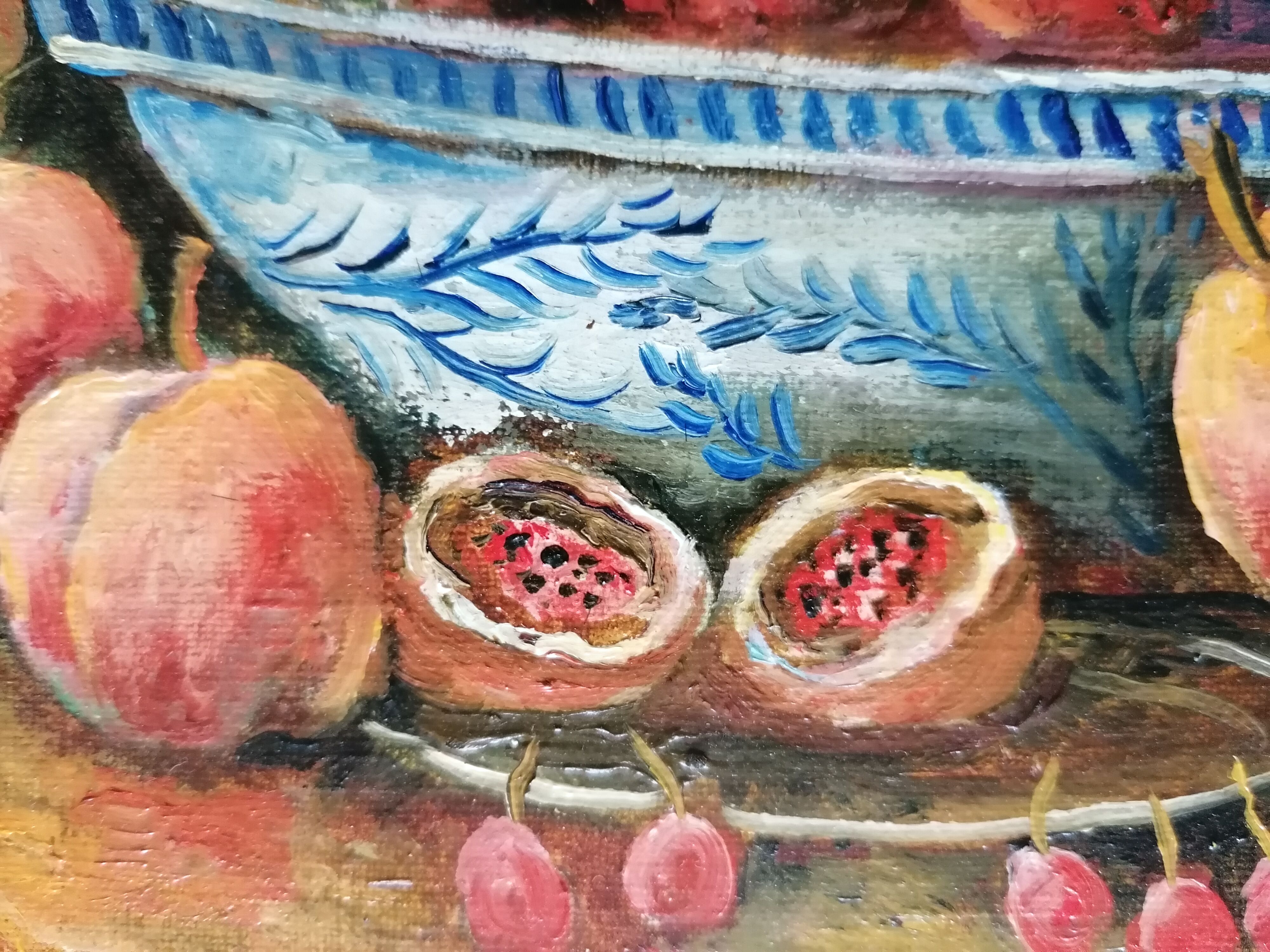 Peinture huile sur toile nature morte
