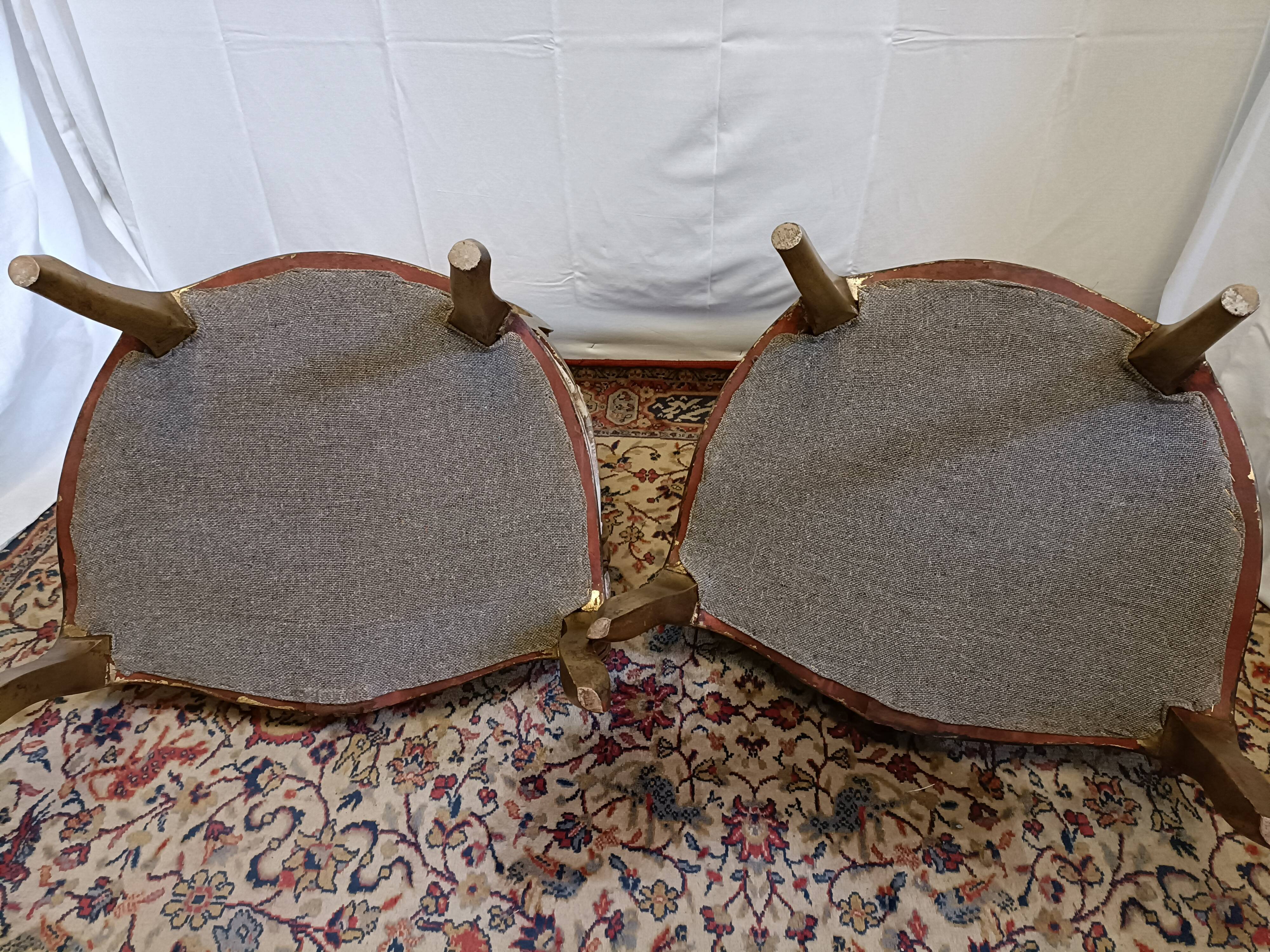 Pair of shepherdesses Louis XV gilded wood