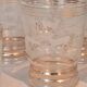 Service of 14 gold-plated and engraved glasses with a deer in the woods design from 1950