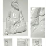 Anthropomorphic porcelain pot signed Baylac late nineteenth early twentieth