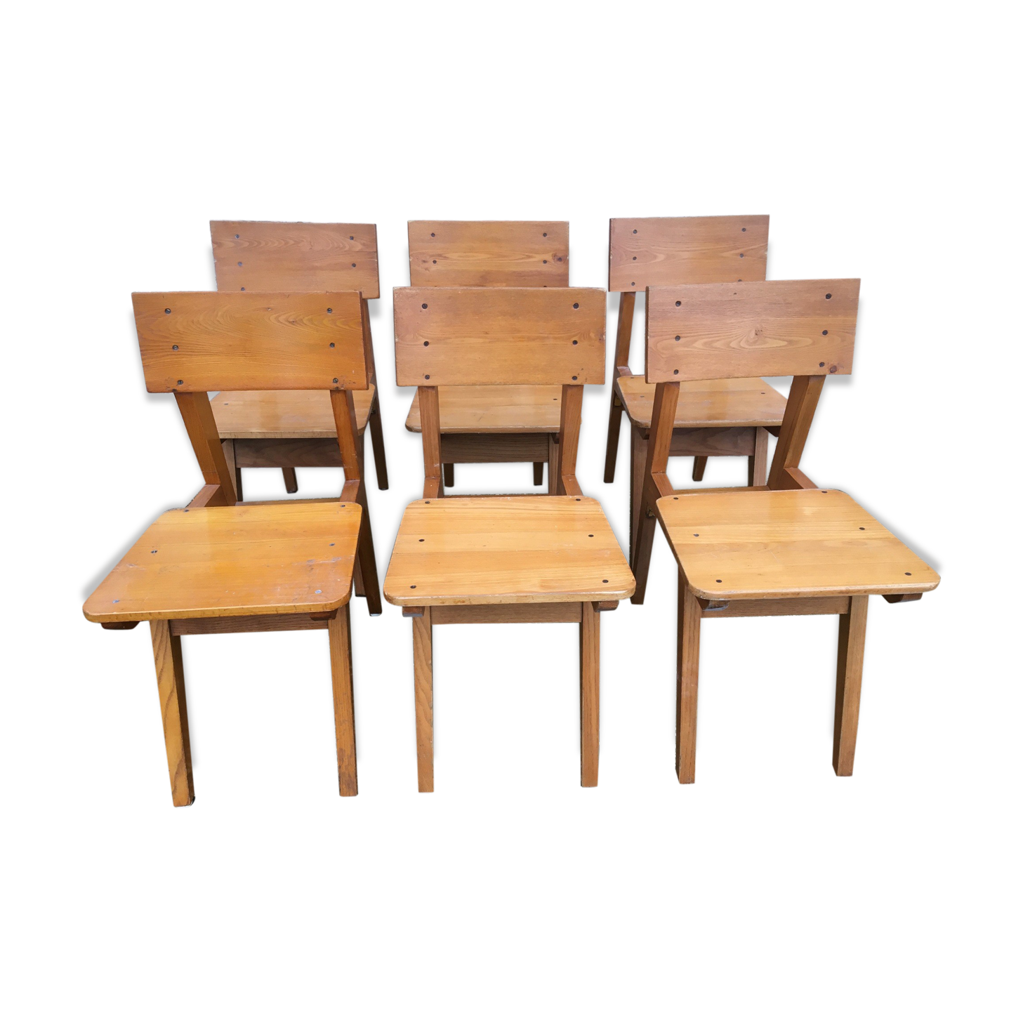 Atypical set of 6 chairs