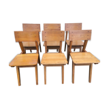 Atypical set of 6 chairs