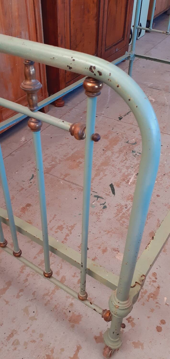 Antique iron bed.