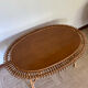 Vintage sun rattan oval coffee table