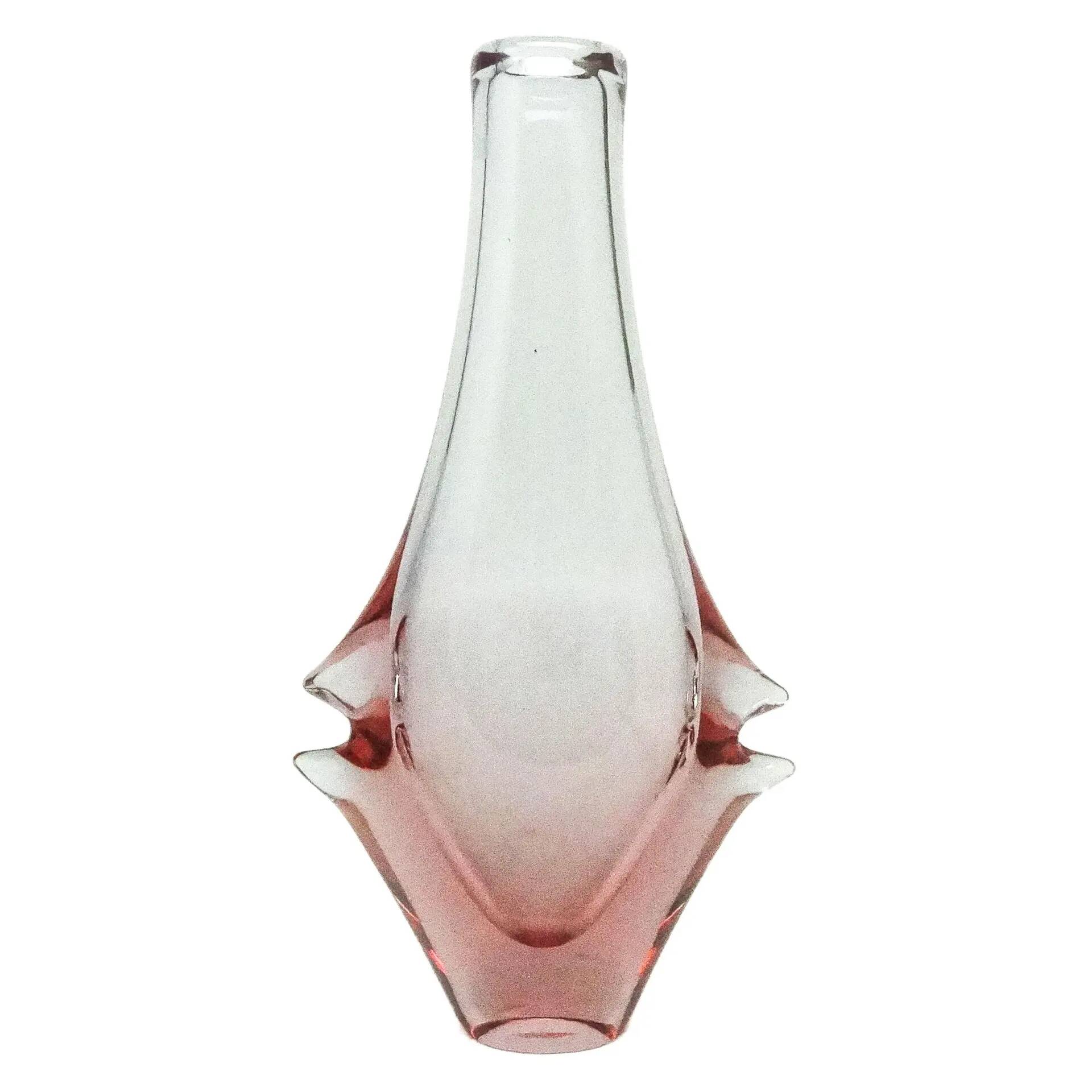 Mid-century modern vase, glass, Czechoslovakia, 1950s