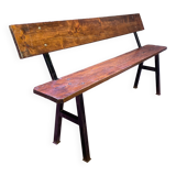 Farmhouse bench with backrest