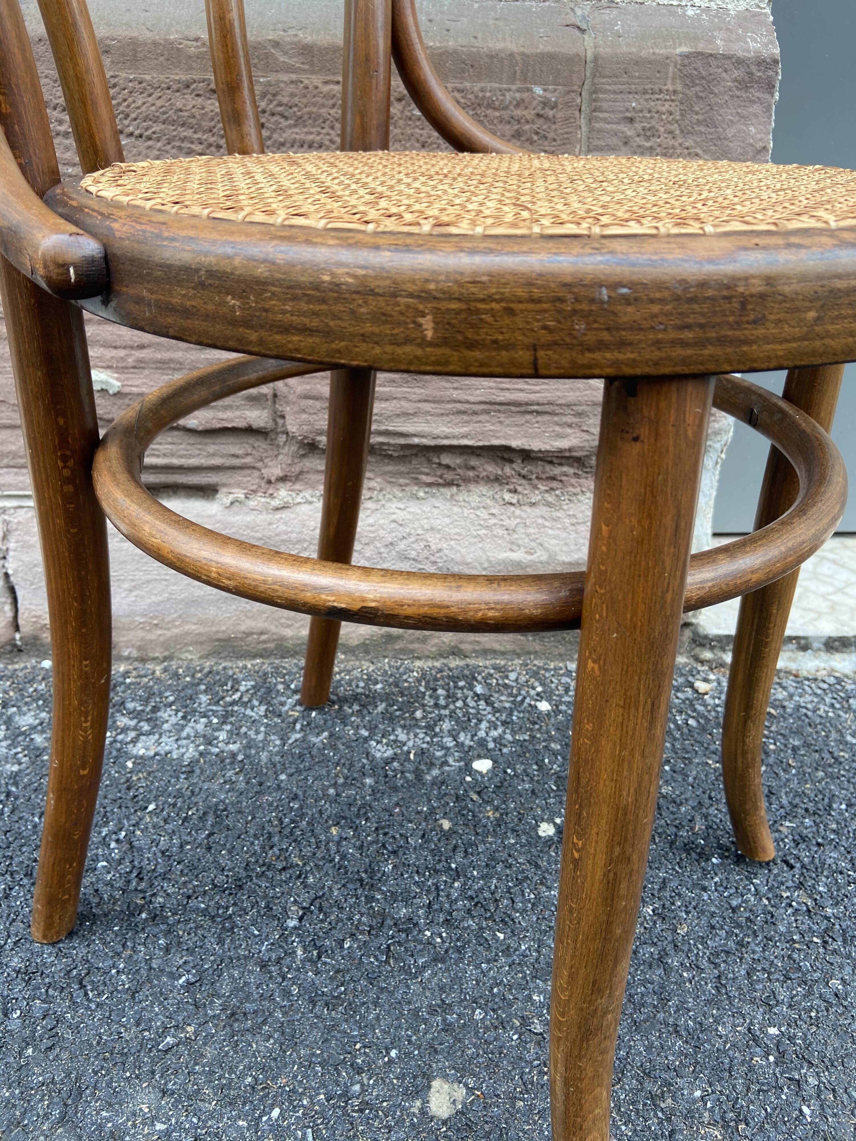 Vintage curved wooden bistro chair