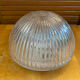 Vintage White Metal Support + Moulded Glass Ceiling Light Fixture