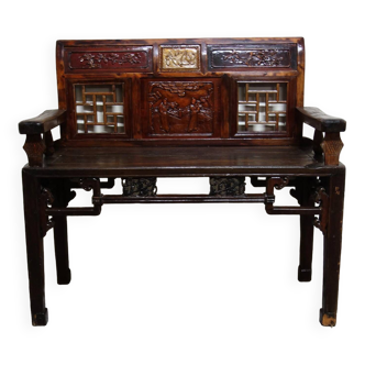 Carved bench, China, 20th century