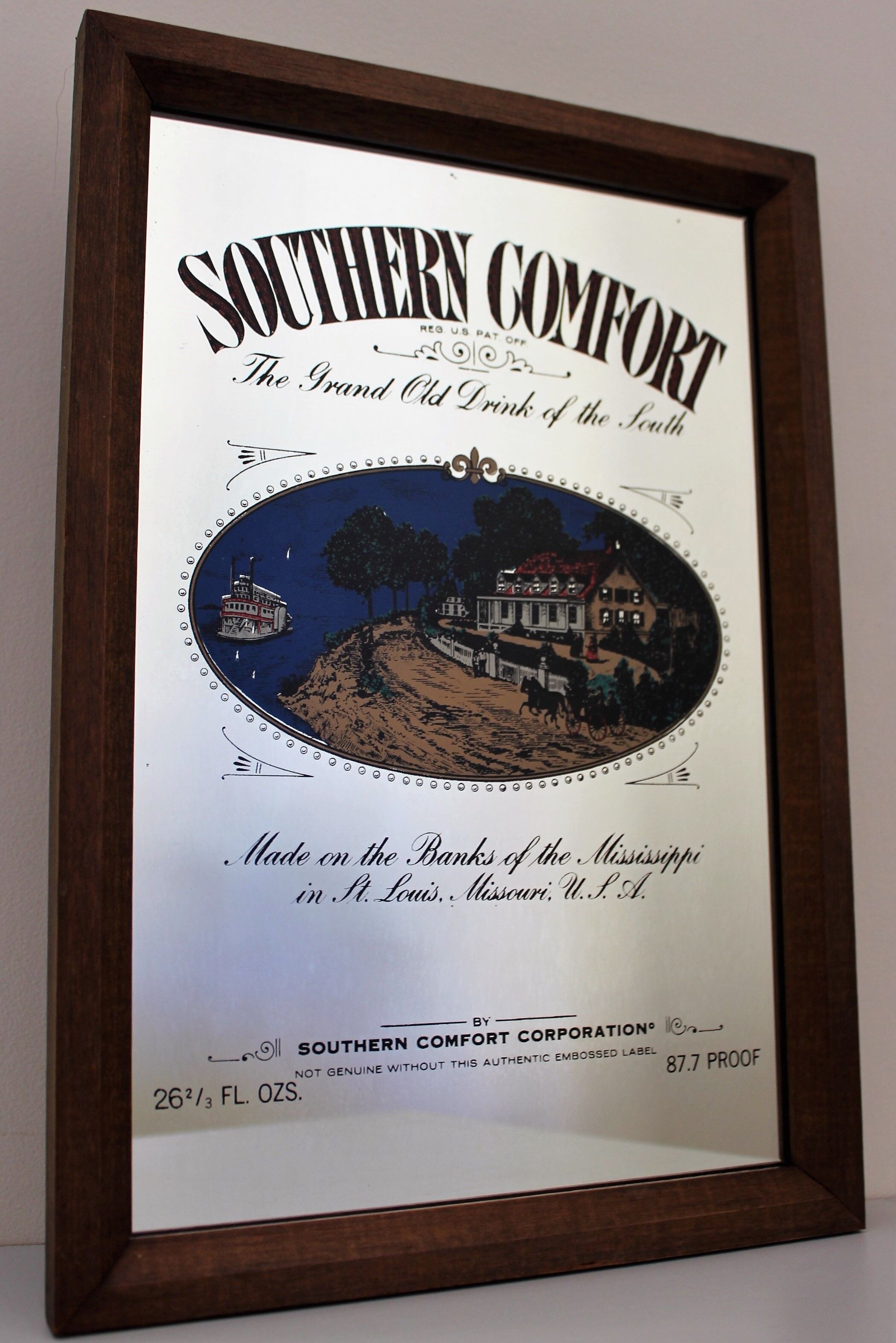 Southern Comfort advertising mirror 70s