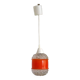 French vintage pendant light clear decorative glass shade with orange band 4449