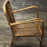 Paire de fauteuils en rotin