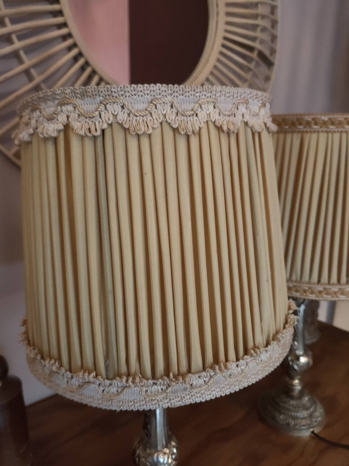 Pair of vintage brass bedside lamps