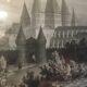 Cluny Abbey engraving framed by E.Sagot late 19th century
