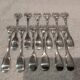 12 silver-plated oyster forks, Christofle Cluny goldsmith, 14.9 cm