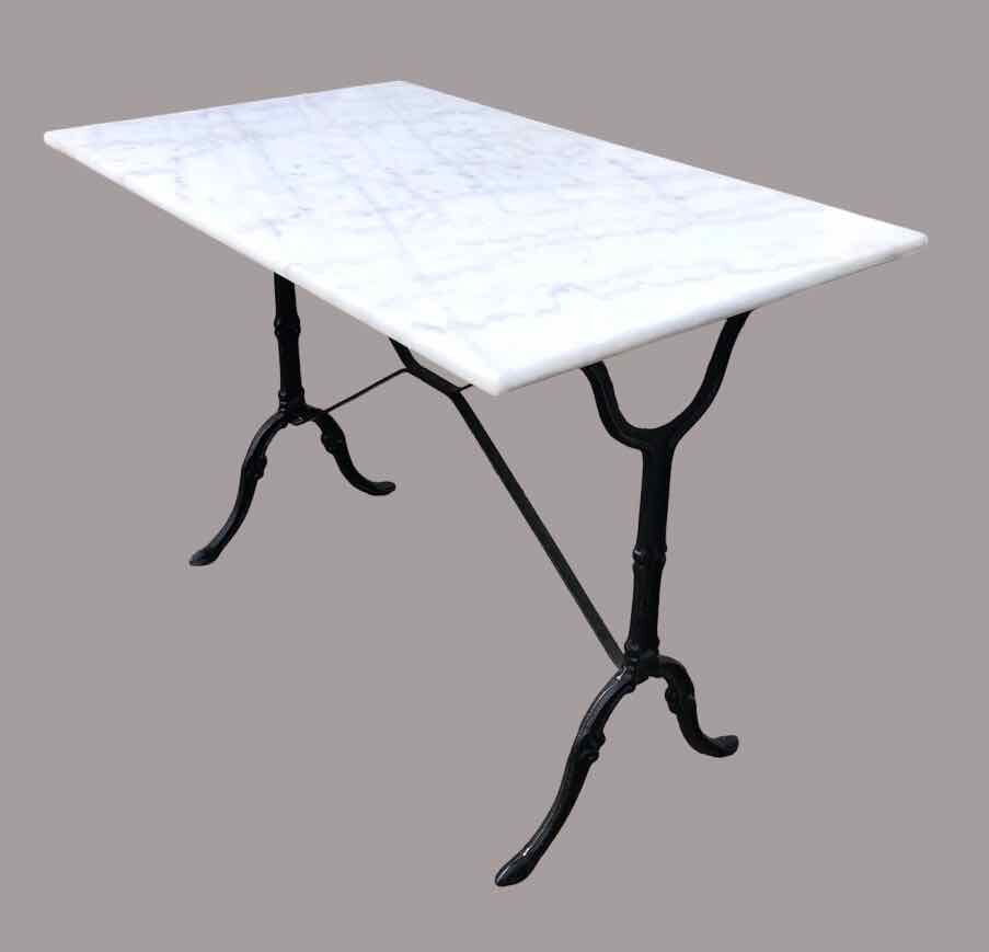 Marble and cast iron bistro table