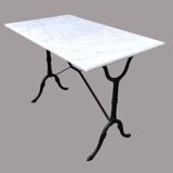 Marble and cast iron bistro table