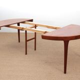 Round teak dining table, 4/10 people.