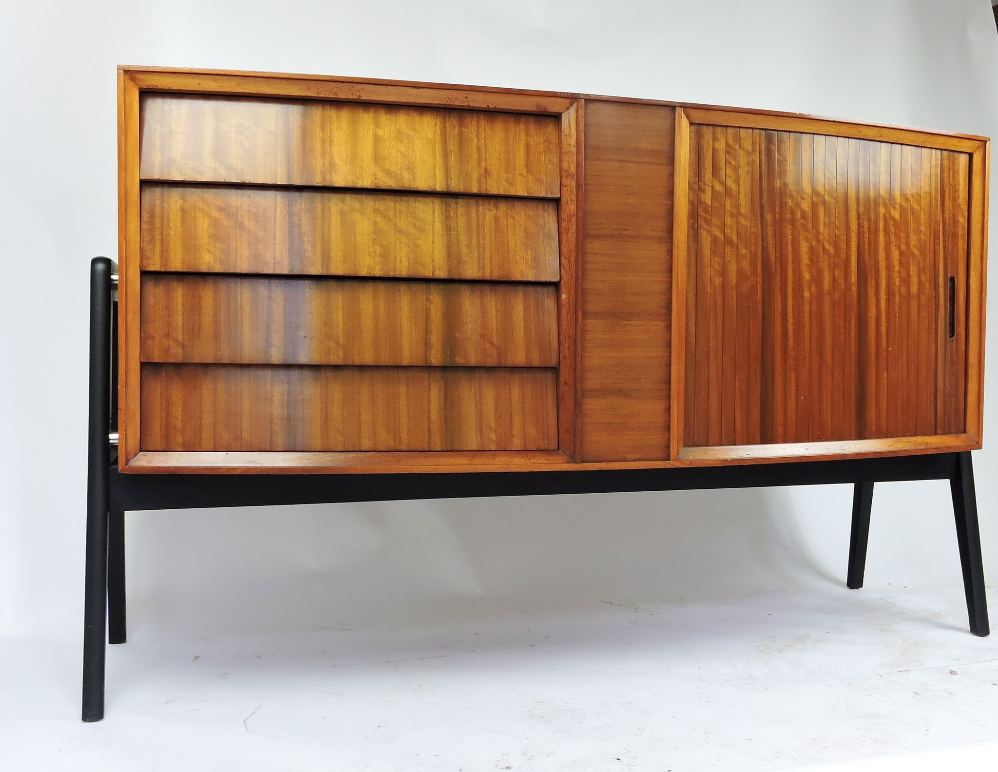 Mid-Century tambour and 4 drawer Afromosia sideboard, 1960s
